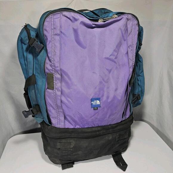 Vintage The North Face Internal Frame Purple Travel Luggage Convertible Backpack - Picture 1 of 15